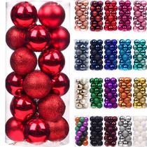 Enfeites de bolas de Natal Emopeak Shatterproof 24 unidades vermelhas