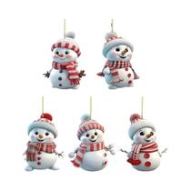 Enfeites De Boneco De Neve Em Acrílico 5pcs Decorações Para Pendurar Na Árvore De Natal Para Natal Enfeites De Boneco De Neve Em Acrílico 5pcs Decorações Para Pendurar Na Árvore De Natal Para Natal