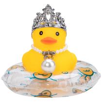 Enfeites de carro Car Duck Rubber Duck Car com coroa e colar