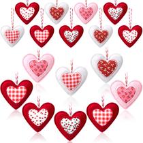 Enfeites de Coração de Feltro para o Dia dos Namorados - Pacote com 18 Unidades