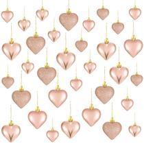 Enfeites de coração para o Dia dos Namorados Skylety 30 peças em ouro rosa Enfeites de coração para o Dia dos Namorados Skylety 30 peças em ouro rosa