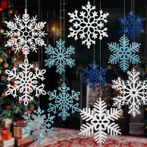 Enfeites de flocos de neve YOTNUS Large 12 peças para árvore de Natal