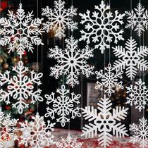 Enfeites de flocos de neve YOTNUS Large, 24 peças para árvore de Natal