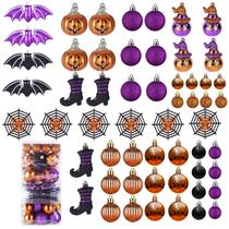 Enfeites de Halloween pendurados em 56 peças de plástico inquebrável Enfeites de Halloween pendurados em 56 peças de plástico inquebrável