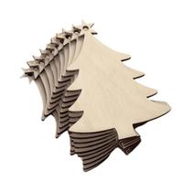 Enfeites De Madeira Em Forma De Árvore De Natal 10 Peças Pendentes Não Acabados Fatias De Madeira