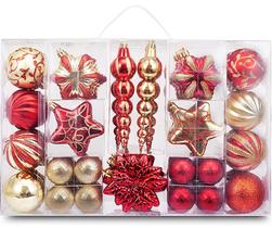 Enfeites de Natal AUXO-FUN Luxury Collection, pacote com 73 Enfeites de Natal AUXO-FUN Luxury Collection, pacote com 73