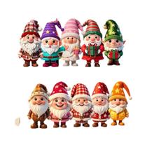Enfeites De Natal Coloridos Em Forma De Gnomo, 10 Peças, Decorações De Madeira Para Pendurar, Enfeites De Natal Coloridos Em Forma De Gnomo, 10 Peças, Decorações De Madeira Para Pendurar,