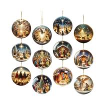 Enfeites De Natal De Madeira 12/24 Peças Decorações Para Árvore De Natal Presentes Personalizados De Enfeites De Natal De Madeira 12/24 Peças Decorações Para Árvore De Natal Presentes Personalizados De