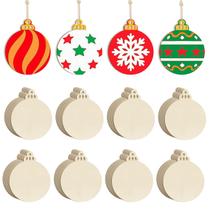 Enfeites de Natal de madeira Sophena 36PCS DIY 9cm inacabados