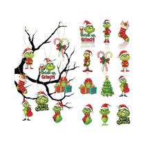 Enfeites De Natal De Monstros Verdes Fofos, 18 Peças, Pingentes De Acrílico 2D Em Formato De Desenho Enfeites De Natal De Monstros Verdes Fofos, 18 Peças, Pingentes De Acrílico 2D Em Formato De Desenho