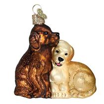 Enfeites de Natal do Velho Mundo: Cão e Pet Acessórios Vidro Soprado Enfeites para Árvore de Natal, Amor de Cachorro
