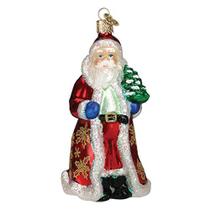 Enfeites de Natal do Velho Mundo Dourado Santa Glass Blowown Ornaments para a árvore de Natal