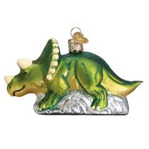 Enfeites de Natal do Velho Mundo, Triceratops, vidro soprado Enfeites de Natal do Velho Mundo, Triceratops, vidro soprado