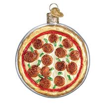 Enfeites de Natal do Velho Mundo: Vários alimentos enfeites de vidro soprados para a árvore de Natal, torta de pizza
