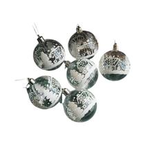 Enfeites De Natal Em Forma De Bola De Neve Transparente Branca 6pcs, Bolas Transparentes Para