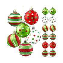 Enfeites De Natal Em Forma De Bola Vermelha E Verde, Pacote Com 12, 616cm, Decorações Brilhantes Enfeites De Natal Em Forma De Bola Vermelha E Verde, Pacote Com 12, 616cm, Decorações Brilhantes