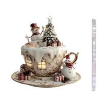 Enfeites De Natal Em Forma De Caneca De Café 2D, Pendente De Casa De Neve Em Acrílico Para Homens,