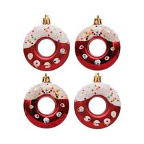 Enfeites De Natal Em Forma De Donut, 4 Peças, Decorações Para Festas Em Casa, Pendentes Para Árvore Enfeites De Natal Em Forma De Donut, 4 Peças, Decorações Para Festas Em Casa, Pendentes Para Árvore