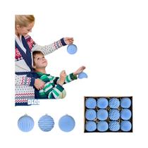 Enfeites De Natal Em Veludo Flocado Azul Céu, 8cm, Conjunto Com 12 Peças, Várias Texturas, Decoração Enfeites De Natal Em Veludo Flocado Azul Céu, 8cm, Conjunto Com 12 Peças, Várias Texturas, Decoração