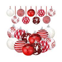 Enfeites De Natal Em Xadrez Rústico Com Glitter, 12 Peças, Decoração Para Árvore De Natal, Enfeites De Natal Em Xadrez Rústico Com Glitter, 12 Peças, Decoração Para Árvore De Natal,
