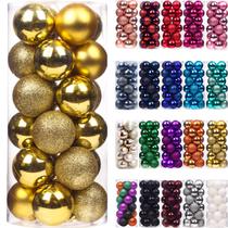 Enfeites de Natal Emopeak 24 peças de bolas de Natal douradas Enfeites de Natal Emopeak 24 peças de bolas de Natal douradas