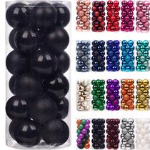 Enfeites de Natal Emopeak Christmas Balls 6 cm 24 unidades pretas