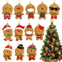 Enfeites de Natal Gingerbread Man, 12 peças para decoração de árvores Enfeites de Natal Gingerbread Man, 12 peças para decoração de árvores