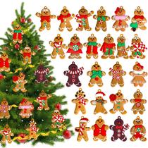 Enfeites de Natal Gingerbread Man Garma, 24 unidades com fitas Enfeites de Natal Gingerbread Man Garma, 24 unidades com fitas