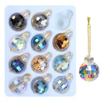 Enfeites de Natal LÈFERS Crystal Glass 12 peças multicoloridos Enfeites de Natal LÈFERS Crystal Glass 12 peças multicoloridos