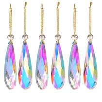 Enfeites de Natal LÈFERS Crystal Glass Teardrop 6 unidades Enfeites de Natal LÈFERS Crystal Glass Teardrop 6 unidades