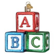 Enfeites de Natal Old World ABC Blocks Blwn Glass 2020 Enfeites de Natal Old World ABC Blocks Blwn Glass 2020