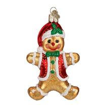Enfeites de Natal Old World Glass Blown Gingerbread Boy