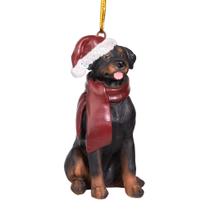 Enfeites de Natal para cães com design de resina Toscano Rottweiler Enfeites de Natal para cães com design de resina Toscano Rottweiler
