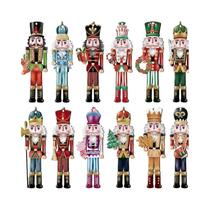 Enfeites De Natal Para Pendurar Na Árvore, 12/24 Peças, Soldados Quebra-Nozes De Madeira, Pingentes