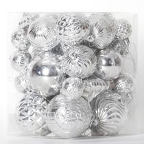 Enfeites de Natal Senjie Silver Shatterproof Balls