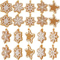 Enfeites de Natal Sotiff Gingerbread Snowflake x20