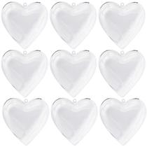 Enfeites de Natal UNIQLED Clear Plastic Heart 100 mm, pacote com 10