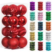 Enfeites de Natal XmasExp 16 quilates à prova de estilhaçamento 80 mm vermelhos Enfeites de Natal XmasExp 16 quilates à prova de estilhaçamento 80 mm vermelhos