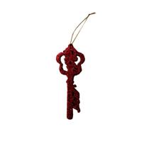 Enfeites Decorativos P/ Arvore Natal Com Glitter Vermelho 8cm