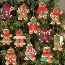 Enfeites Gingerbread Man Kockuu 24 peças de Natal de 7,5 cm