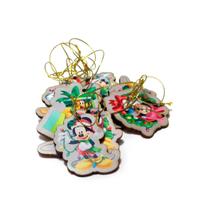 Enfeites para árvore de Natal Mickey, 12 tags, decoração, casa, festas, natalinos em mdf, com cordão.