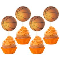 Enfeites para Cupcake de Basquete Ephlyn 24 Unidades Decoração para Festa