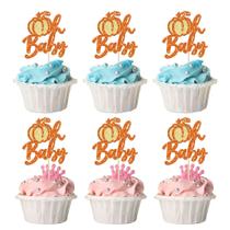 Enfeites para Cupcake Ephlyn 24 unidades Abóbora Oh Baby com Glitter