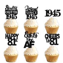 Enfeites para Cupcake LETLIMIT 18 unidades Glitter Preto 5cm Enfeites para Cupcake LETLIMIT 18 unidades Glitter Preto 5cm