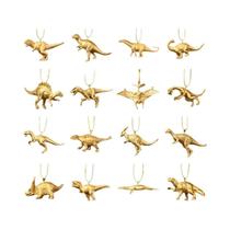 Enfeites Pendentes Em Forma De Dinossauro Dourado 16 Mini Decorações De Árvore De Natal Para Festa
