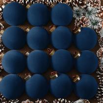 Enfeites pendurados: bolas de Natal de veludo Liliful, 15 peças, azul marinho, 8 cm