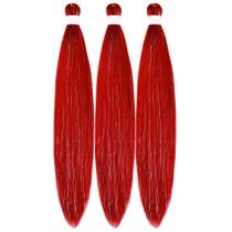 Enfeites pré-esticados Braiding Hair Gozill Red de 26 polegadas x3
