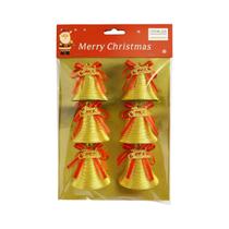 Enfeites Sinos de Natal de Plástico 6cm Dourado Com Laço Enfeites Sinos de Natal de Plástico 6cm Dourado Com Laço