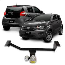 Engate Fiat Mobi 2016-2024 400Kg Aço Sem Furo com Bola Tomada e Capa Protetora Carretinha e Trailer