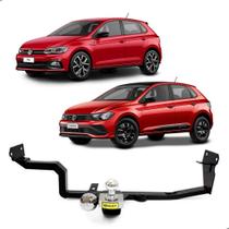Engate Fixo VW Polo Hatch Comfortline/Highline/TSI/GTI 2018-2025 Reboca 400Kg Aço Cromado Resistente